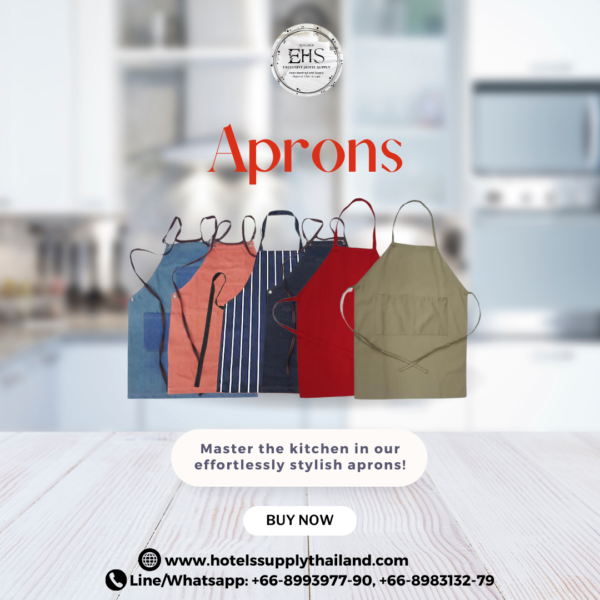 Aprons, Denim Full Length, Full Length Apron, Short Apron, Hotel Supply Thailand