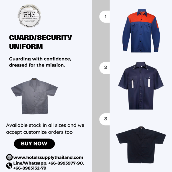 Guard, Security Uniform, Uniform, Hotel Supply Thailand.