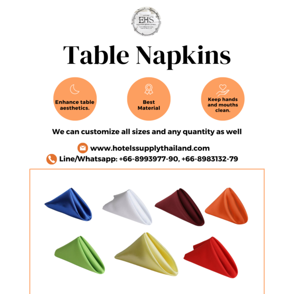 Napkins, Table Napkins, Hotel Supply Thailand